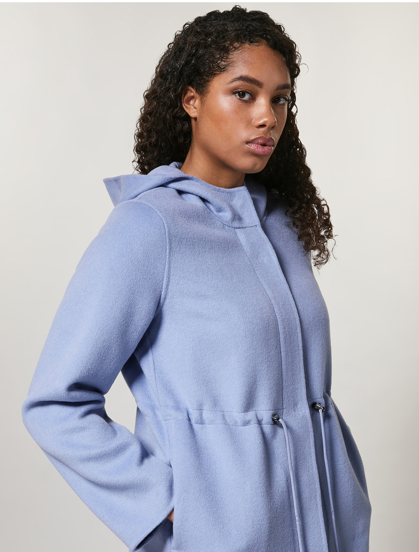 Wool blend double-sided fabric coat - Ski blue - Marina Rinaldi - 2