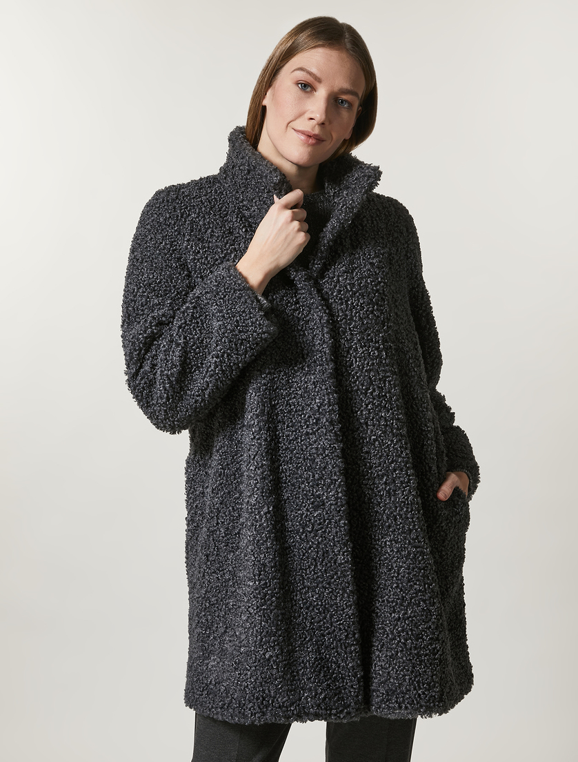 Manteau effet peluche - Gris foncé - Marina Rinaldi