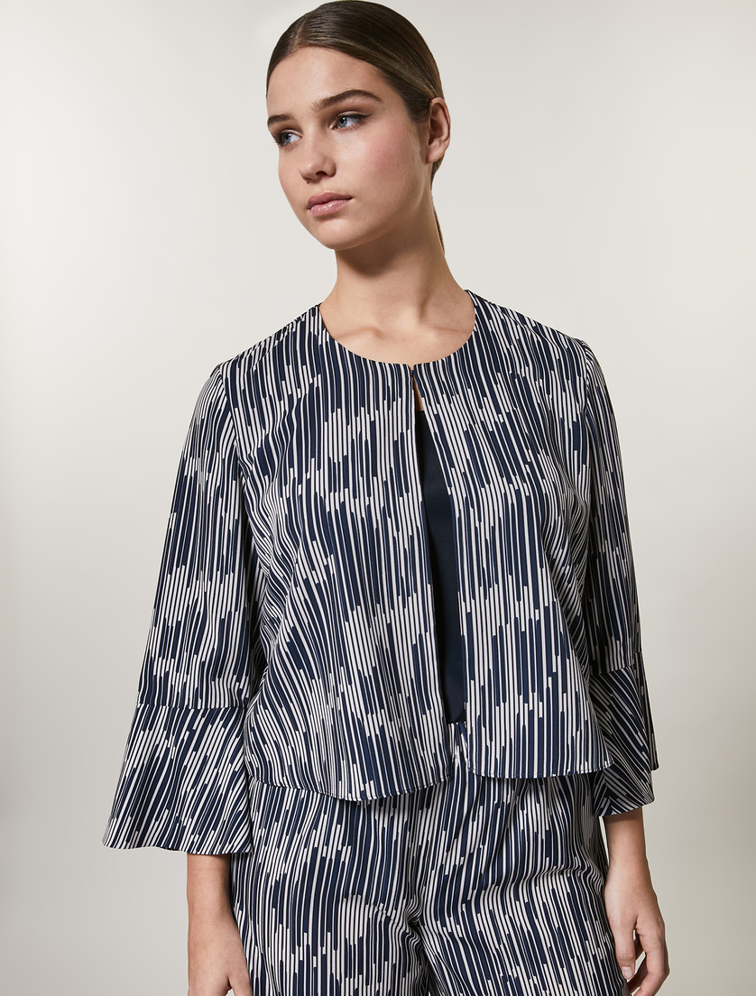 Jacke aus Crêpe de Chine - Blau - Marina Rinaldi