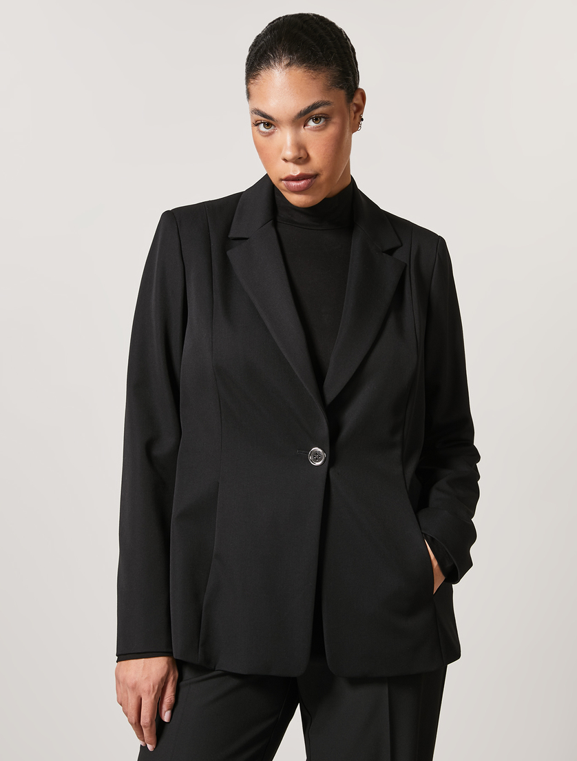 Jacke aus Viskosemischung mit Stretchanteil - Schwarz - Marina Rinaldi