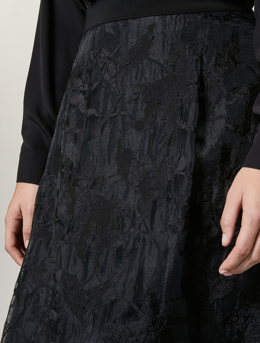 Fluid fabric skirt - Black - Marina Rinaldi - 3