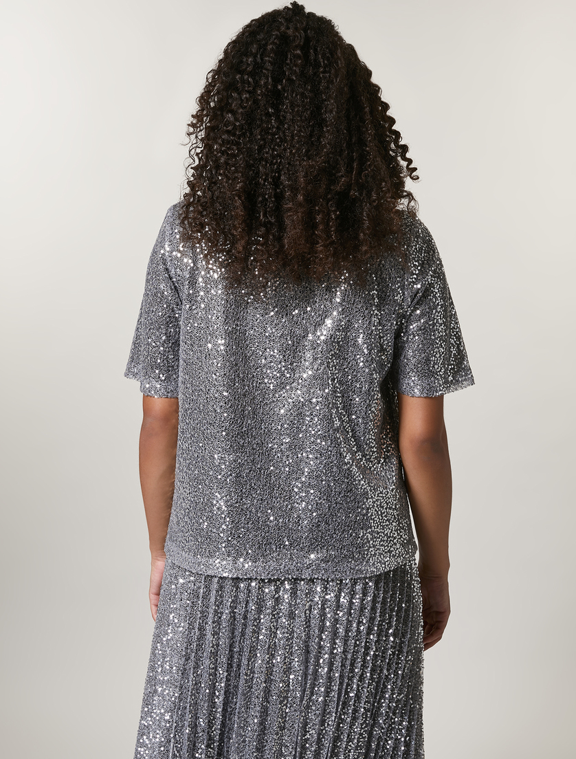 Haut à paillettes - Argent - Marina Rinaldi - 3