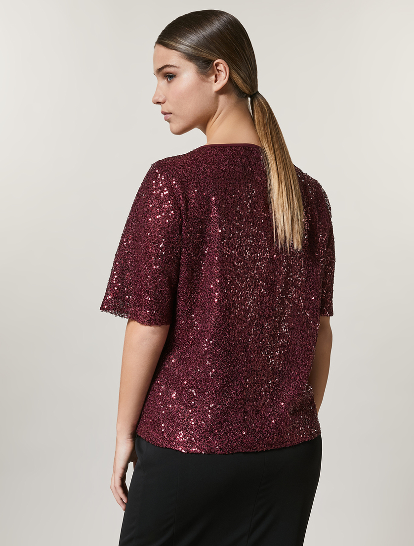 Sequinned top - Bordeaux - Marina Rinaldi - 3