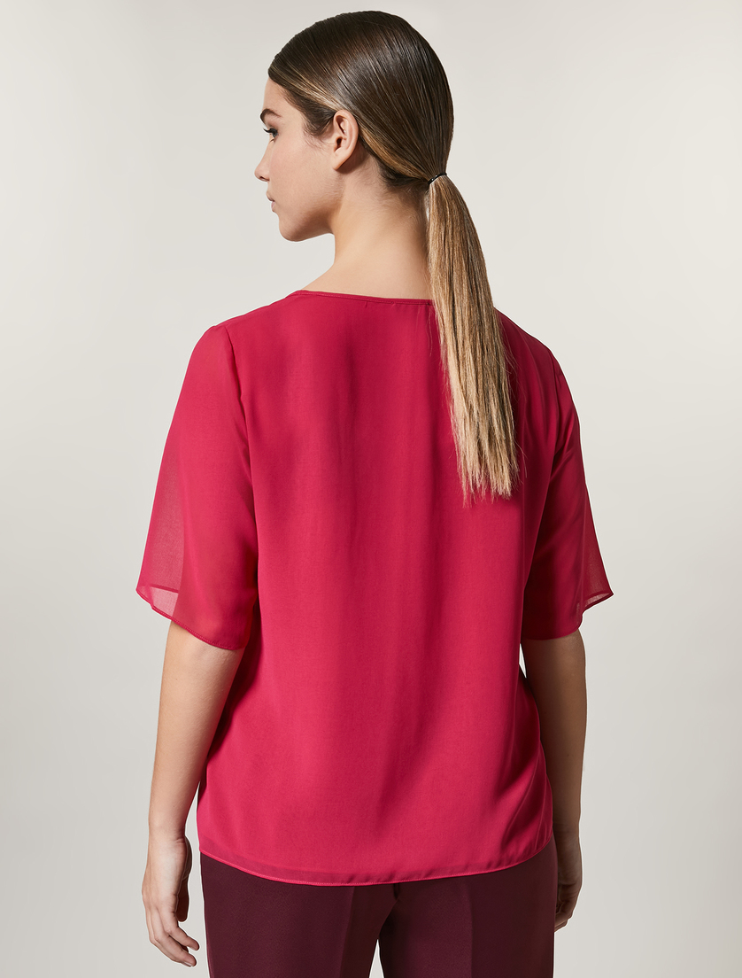 Bluse aus Georgette - Fuchsia - Marina Rinaldi - 3
