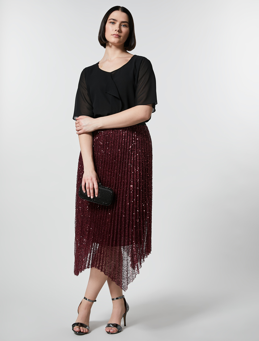 Bluse aus Georgette - Schwarz - Marina Rinaldi - 4