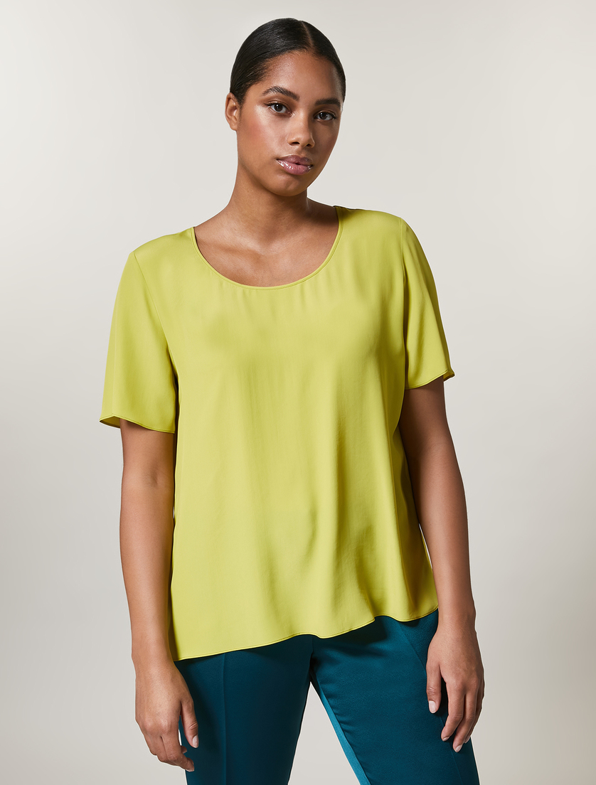 Bluse aus Crêpe - Grün - Marina Rinaldi