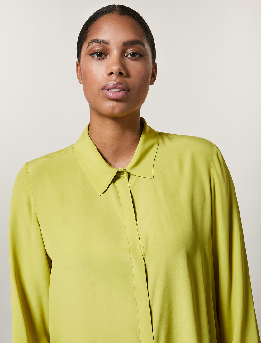 Silk-blend shirt - Green - Marina Rinaldi - 2