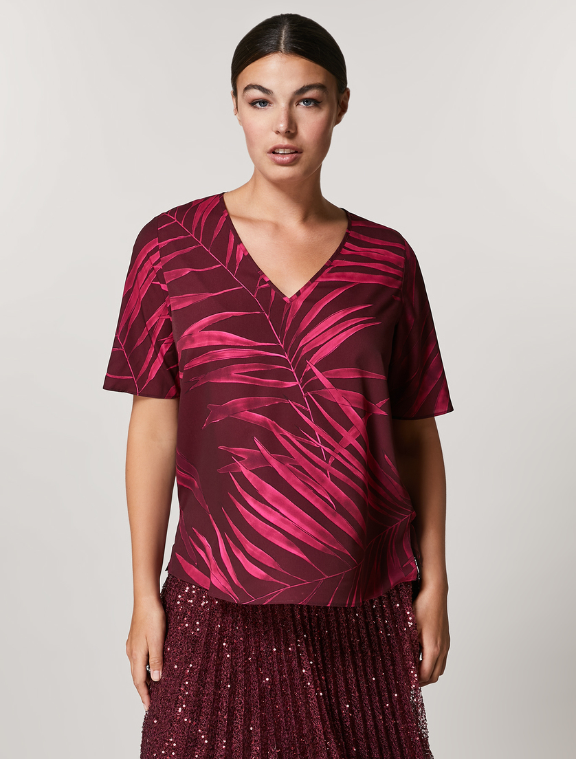 Bluse aus Crêpe de Chine - Bordeauxrot - Marina Rinaldi