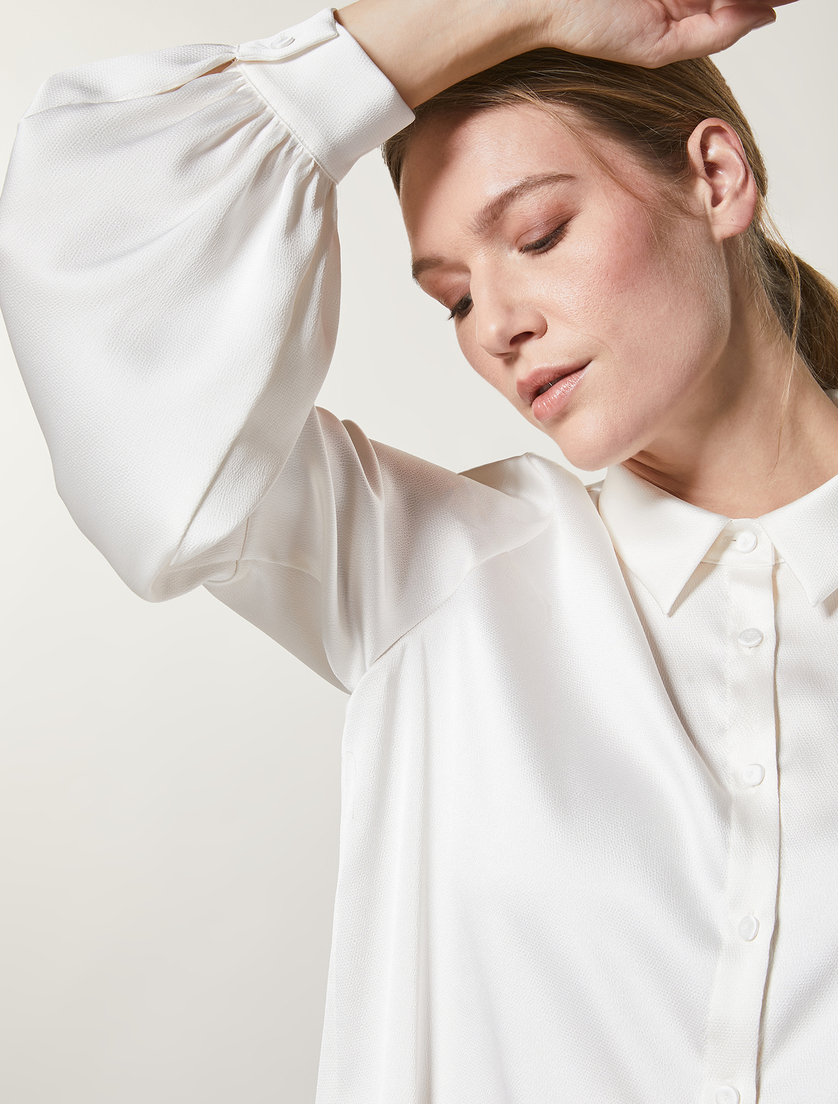 Satin shirt - White - Marina Rinaldi - 2