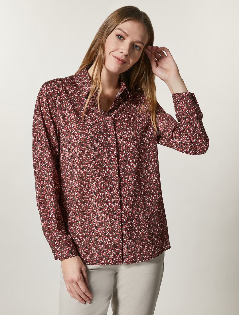 Bluse aus Crêpe de Chine - Weiß - Marina Rinaldi