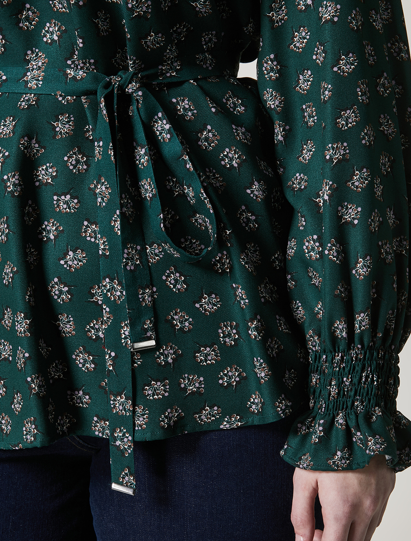 Printed viscose blouse - Dark green - Marina Rinaldi - 2