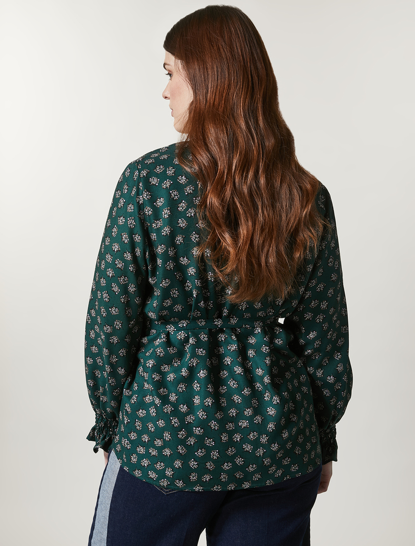 Printed viscose blouse - Dark green - Marina Rinaldi - 3