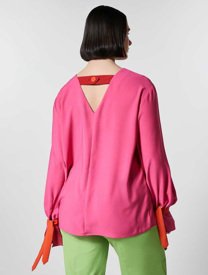 Lightweight sablé blouse - Fuchsia - Marina Rinaldi - 3