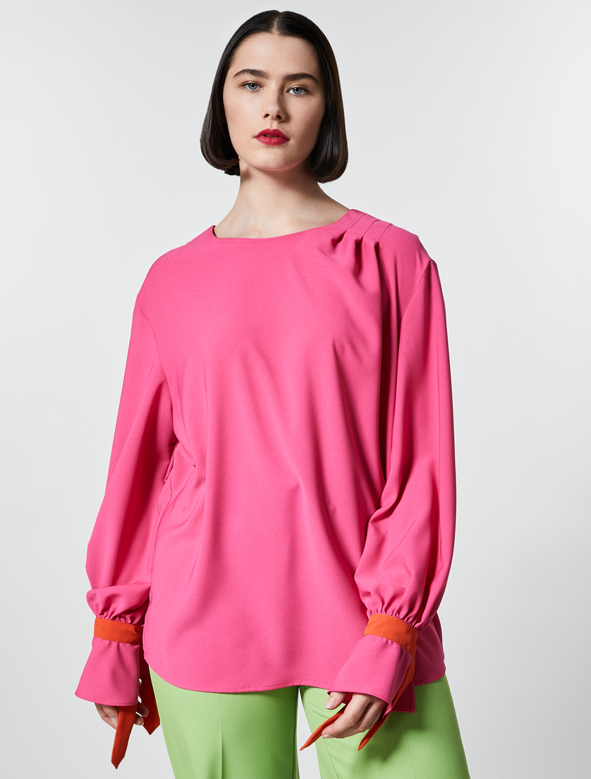Lightweight sablé blouse - Fuchsia - Marina Rinaldi