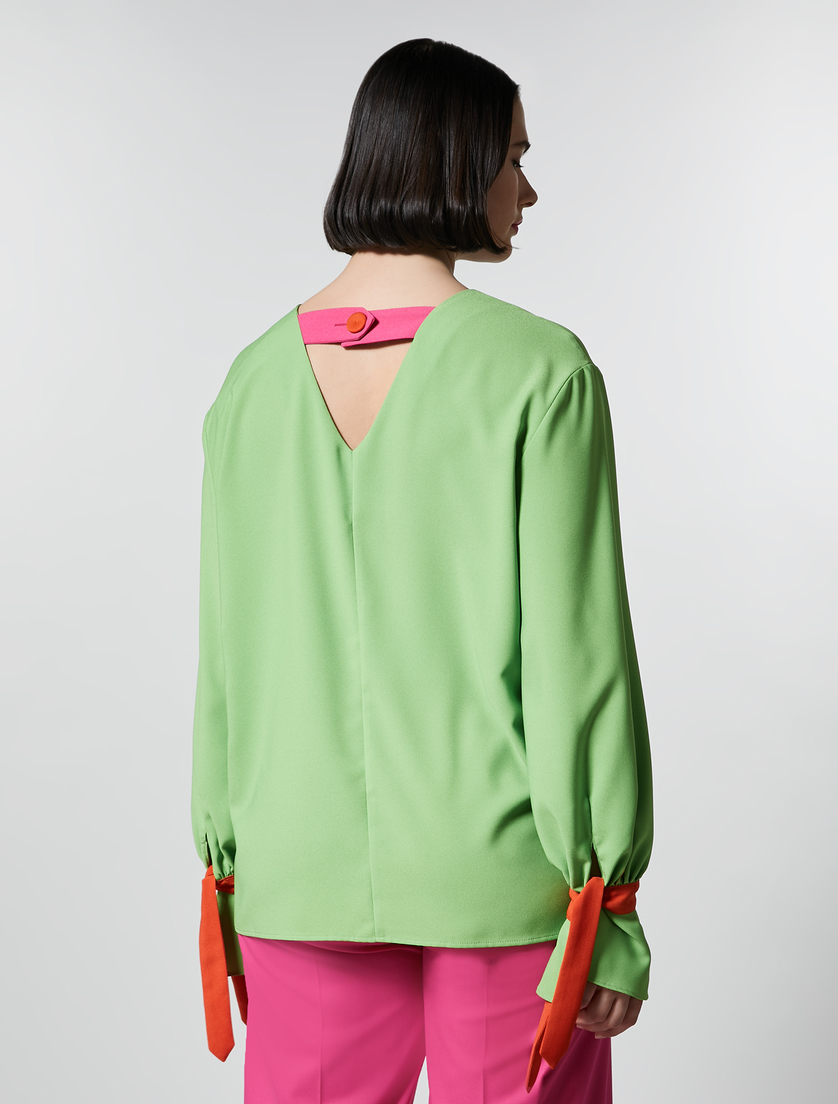 Bluse aus leichtem Sablé - Grün - Marina Rinaldi - 3