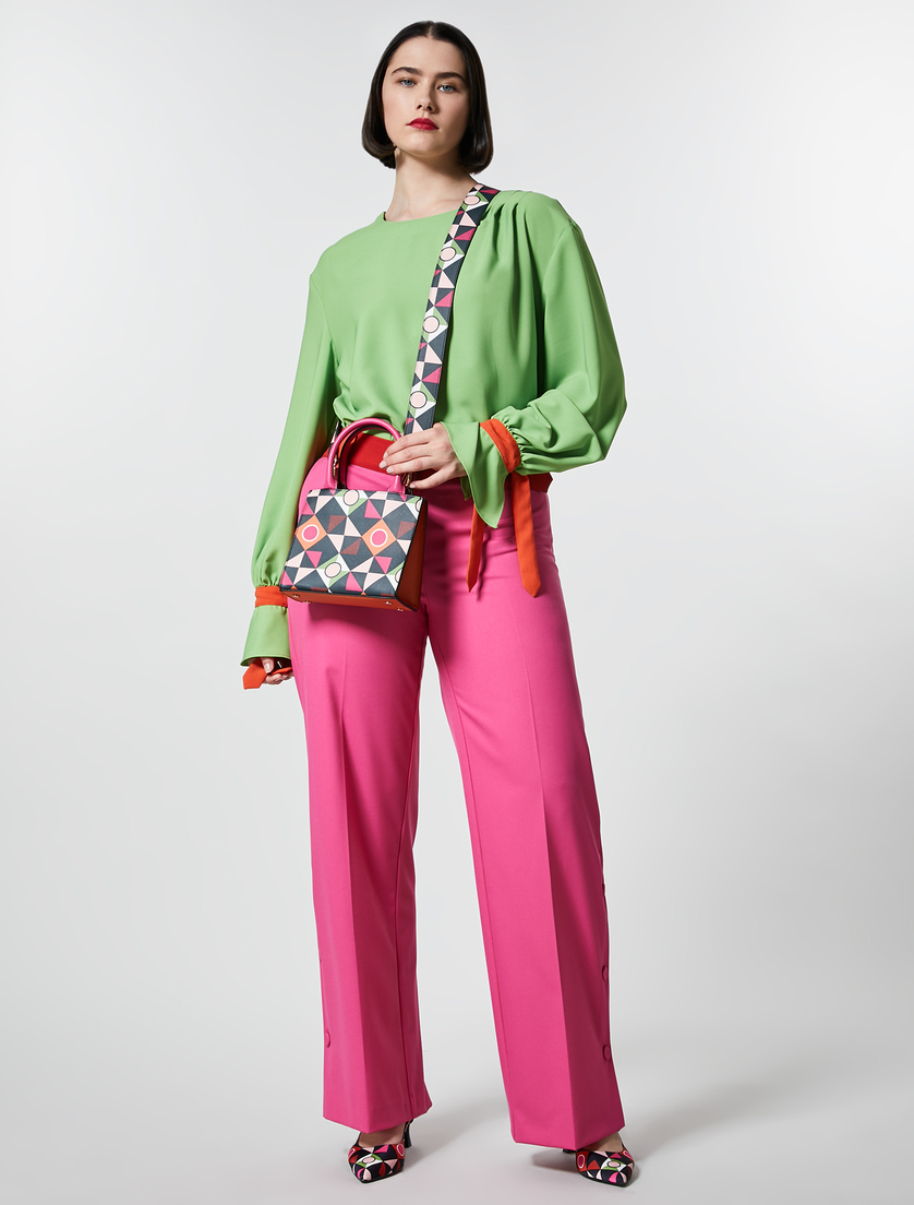 Bluse aus leichtem Sablé - Grün - Marina Rinaldi - 4