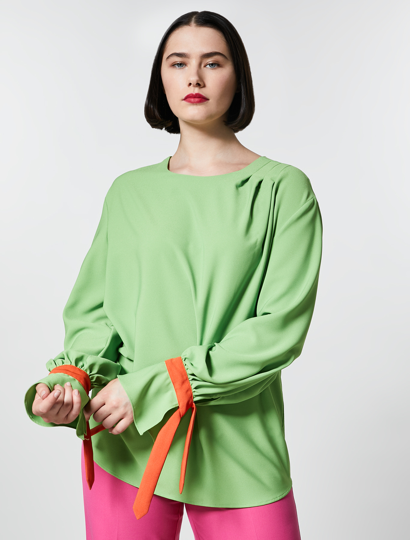 Bluse aus leichtem Sablé - Grün - Marina Rinaldi