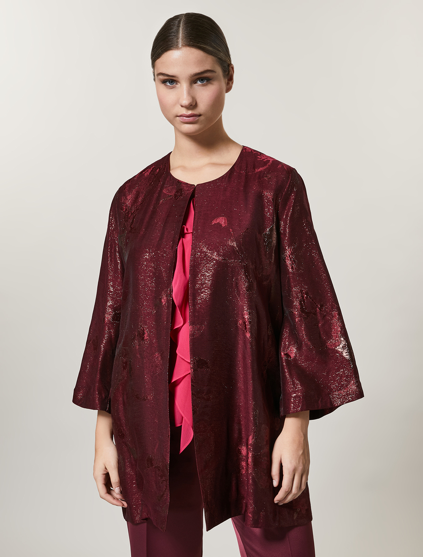 Leichter Mantel aus Jacquard - Bordeauxrot - Marina Rinaldi