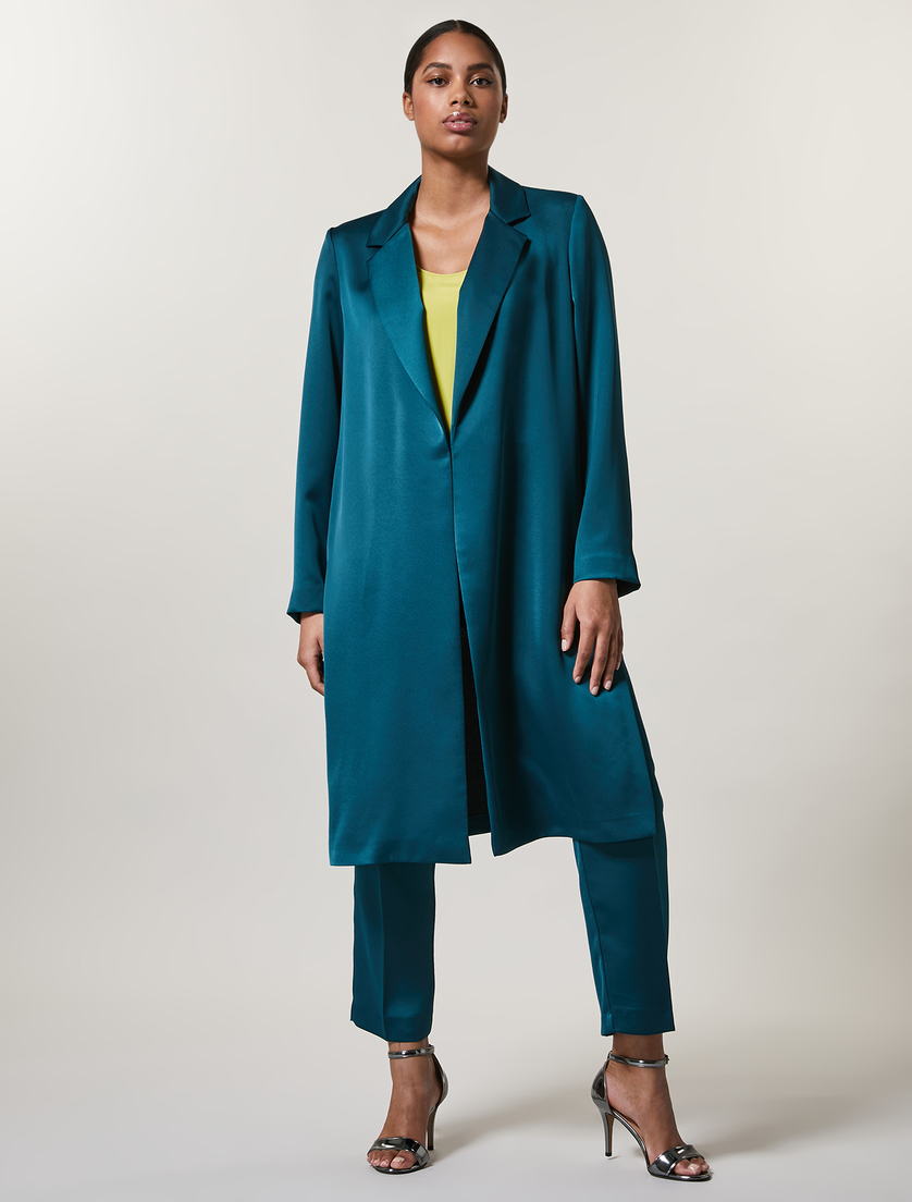 Blazer aus Crêpe-Envers-Satin - Dunkelgrün - Marina Rinaldi
