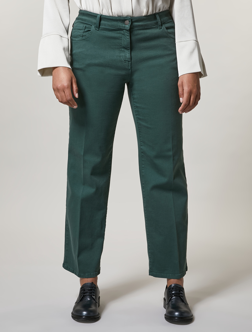 Stretch fabric trousers - Dark green - Marina Rinaldi - 2