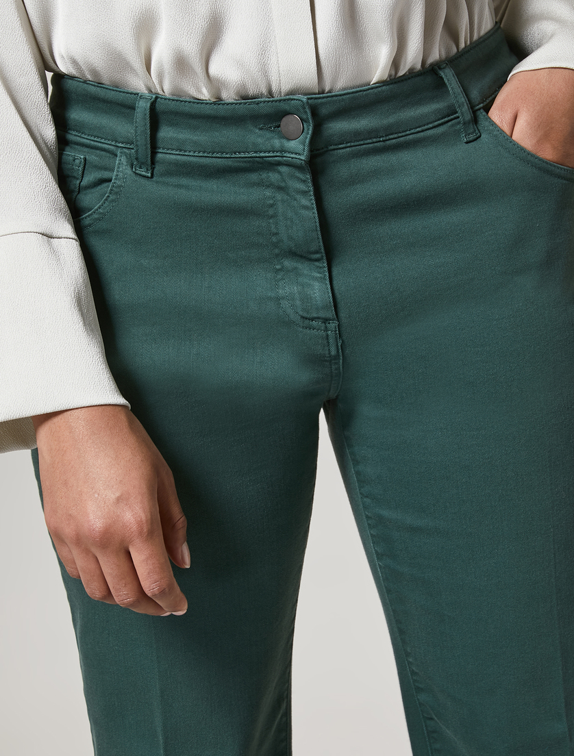 Stretch fabric trousers - Dark green - Marina Rinaldi - 3