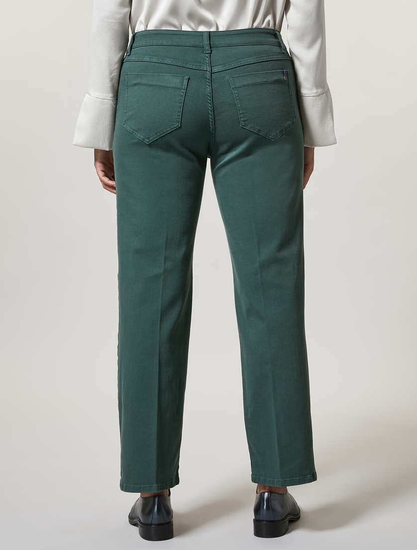 Stretch fabric trousers - Dark green - Marina Rinaldi - 4