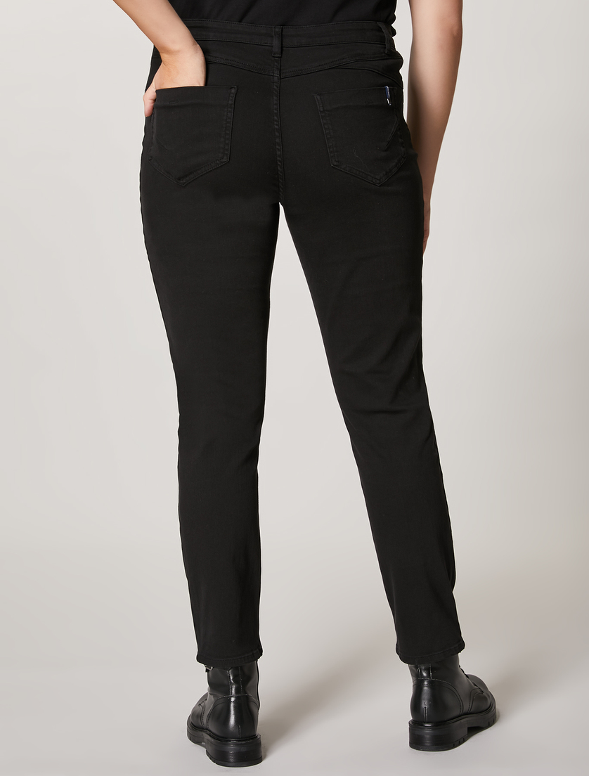 Stretch fabric trousers - Black - Marina Rinaldi - 4