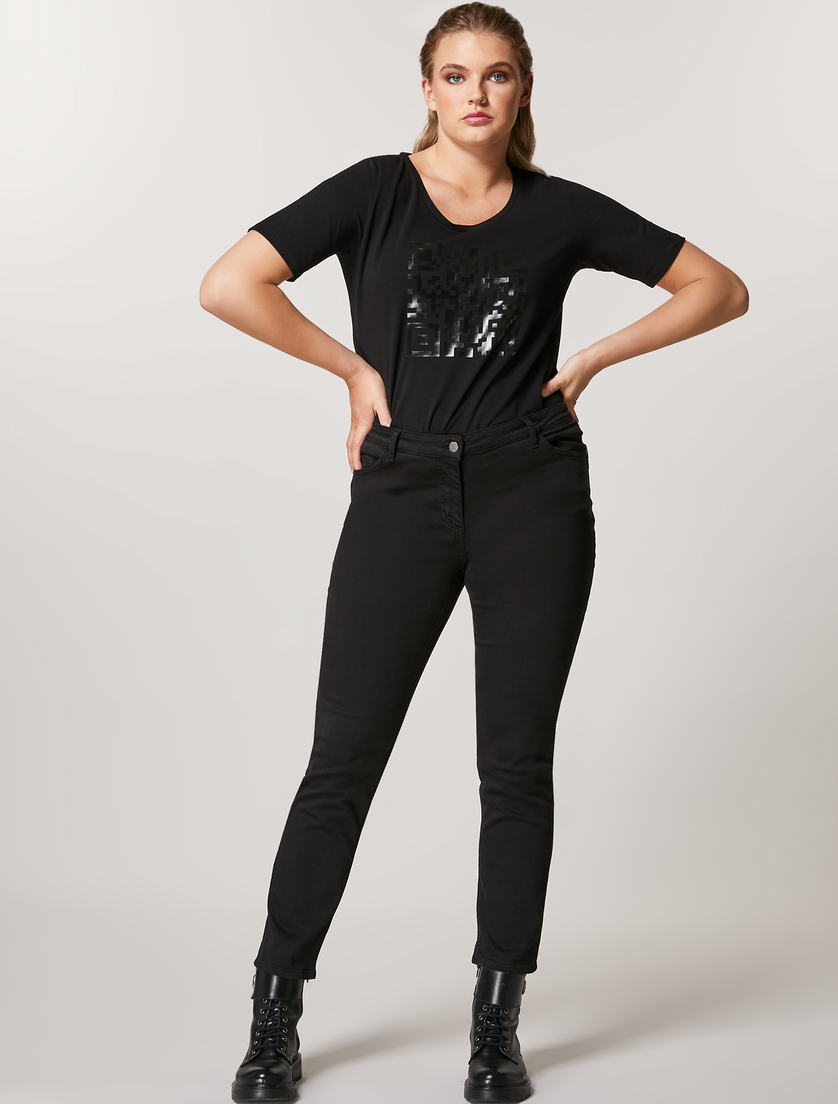 Stretch fabric trousers - Black - Marina Rinaldi