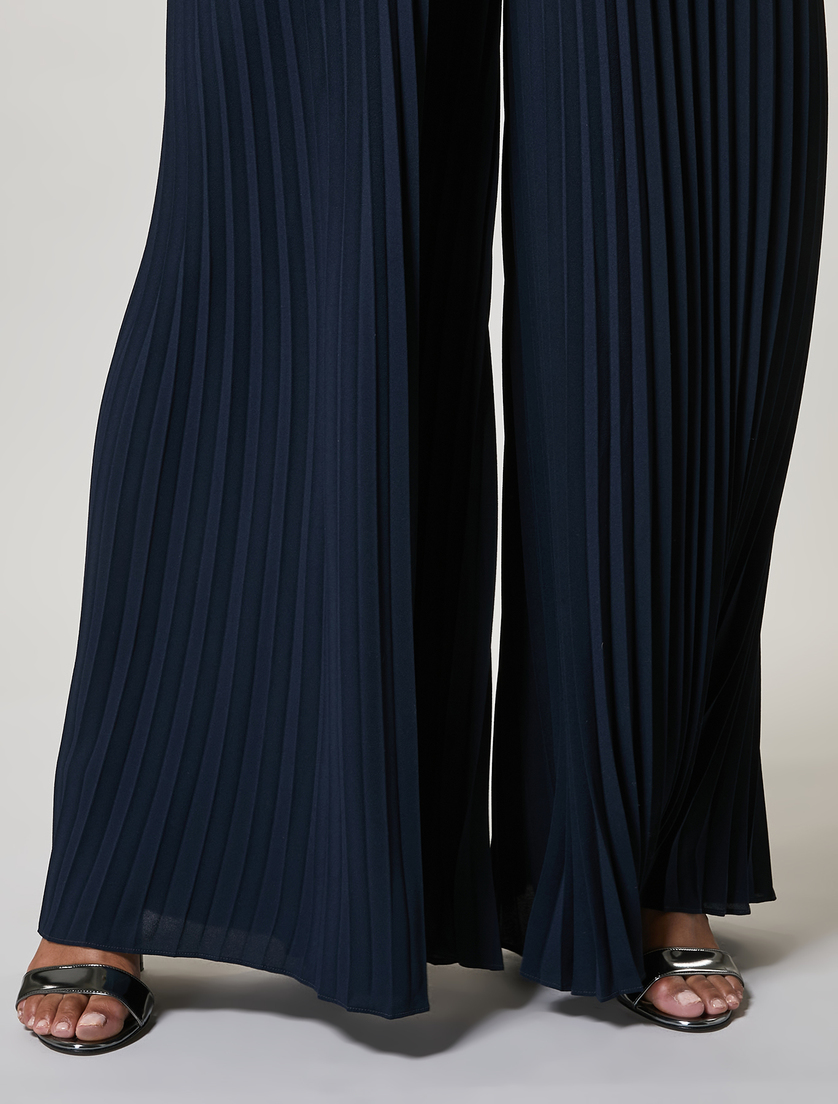 Crepe trousers - Dark navy - Marina Rinaldi - 3