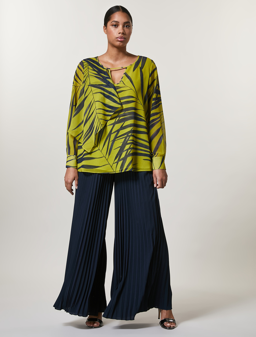 Crepe trousers - Dark navy - Marina Rinaldi