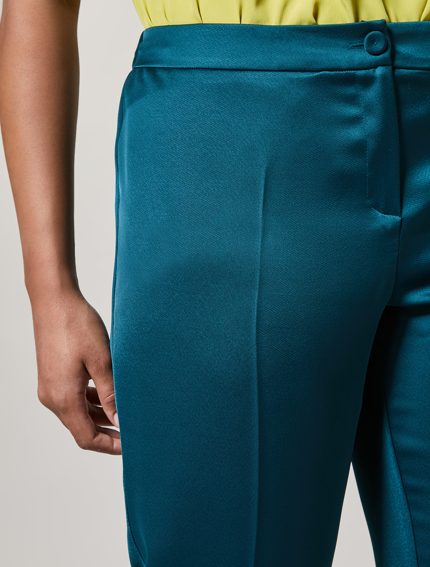 Crepe envers satin trousers - Dark green - Marina Rinaldi - 3