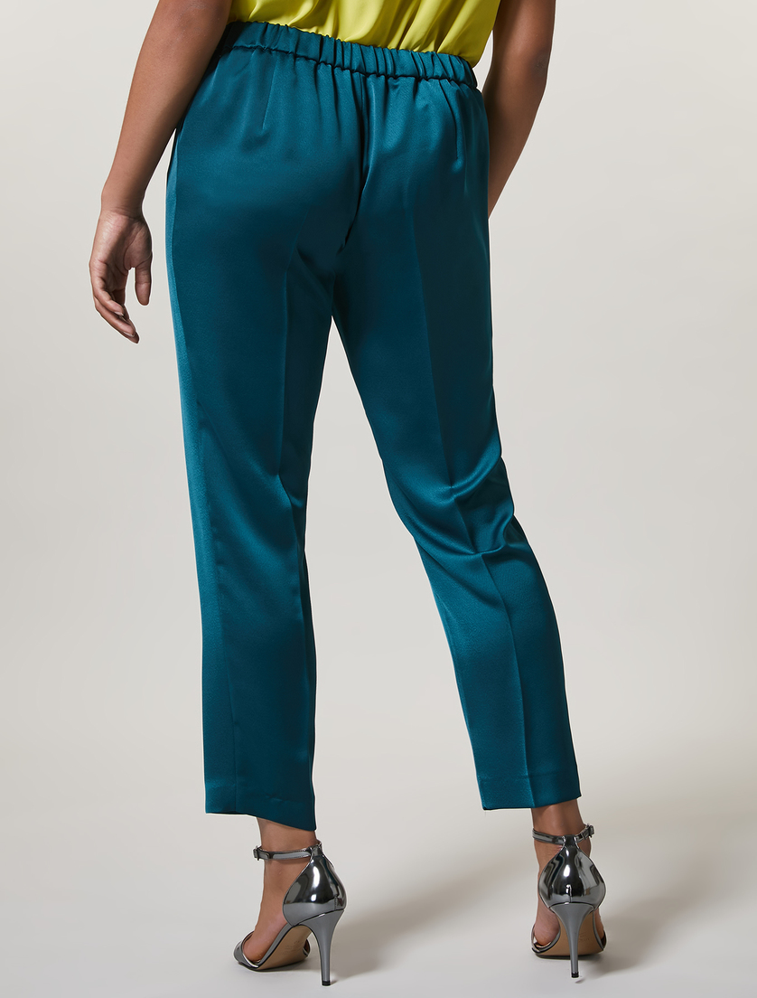 Crepe envers satin trousers - Dark green - Marina Rinaldi - 4