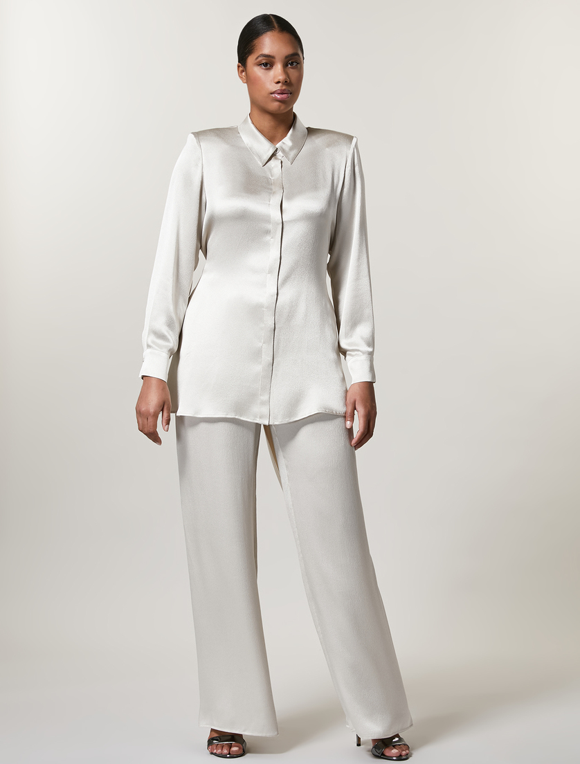 Pantalon en satin - Beige clair - Marina Rinaldi