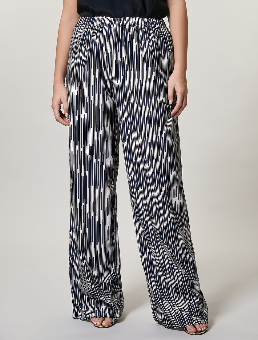 Crepe de chine trousers - China blue - Marina Rinaldi - 2