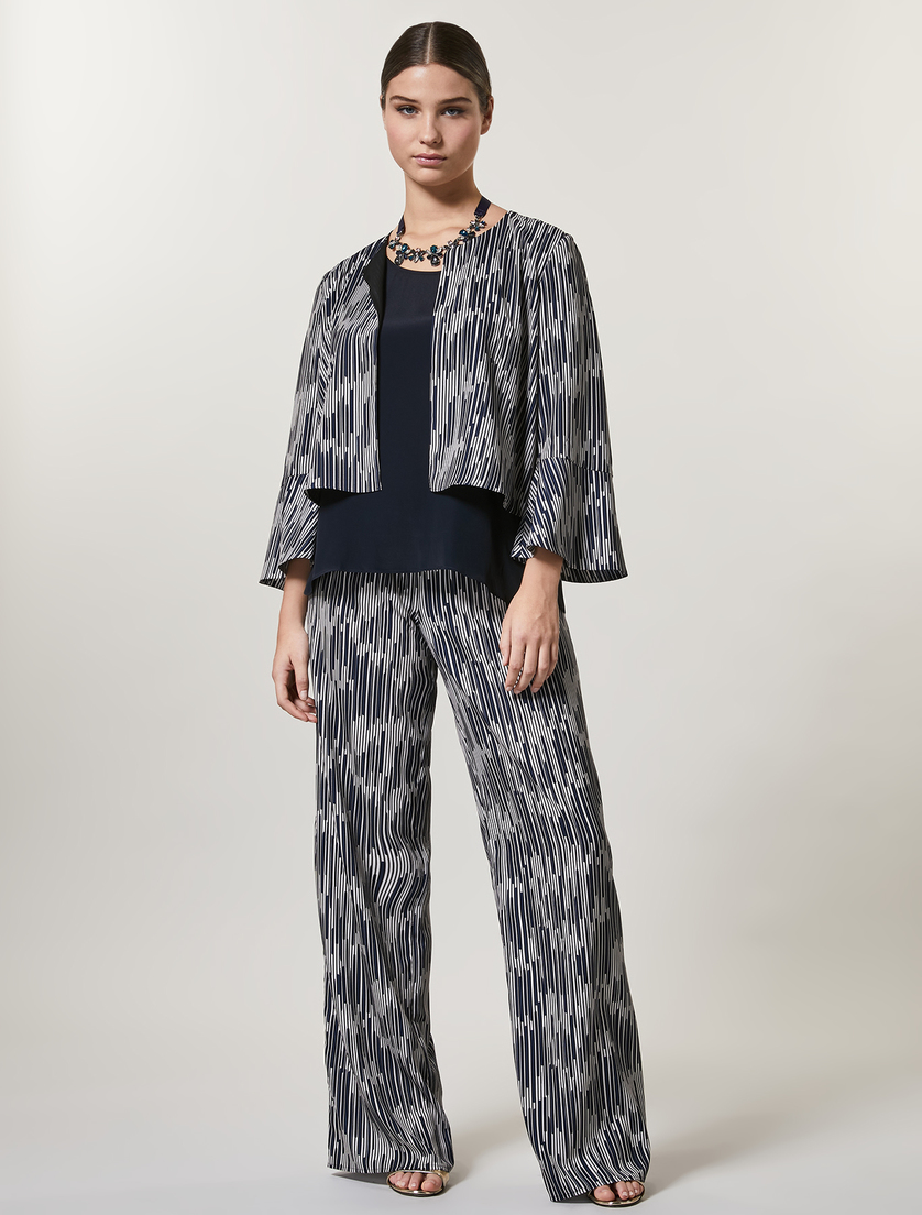 Crepe de chine trousers - China blue - Marina Rinaldi - 5