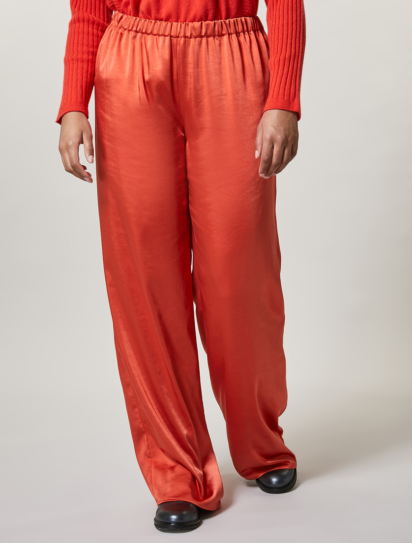 Pantalon en satin - Rouge corail - Marina Rinaldi - 2