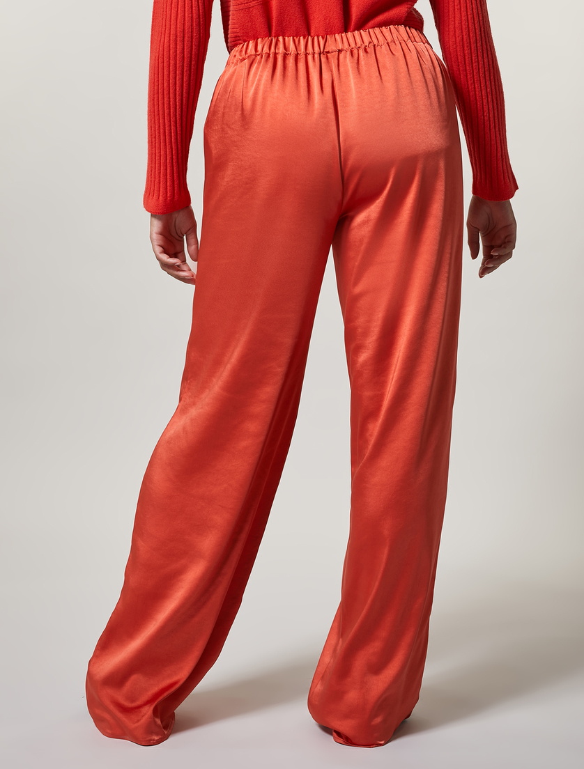 Pantalon en satin - Rouge corail - Marina Rinaldi - 4