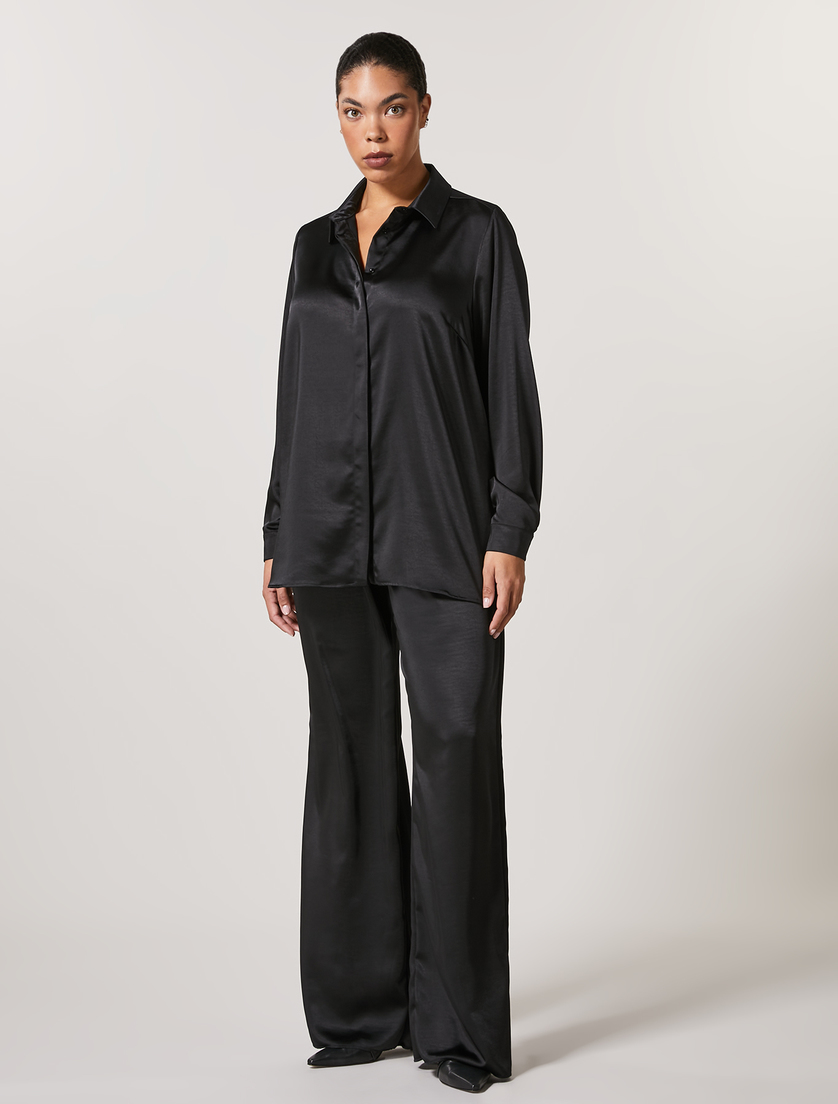 Hose aus Satin - Schwarz - Marina Rinaldi