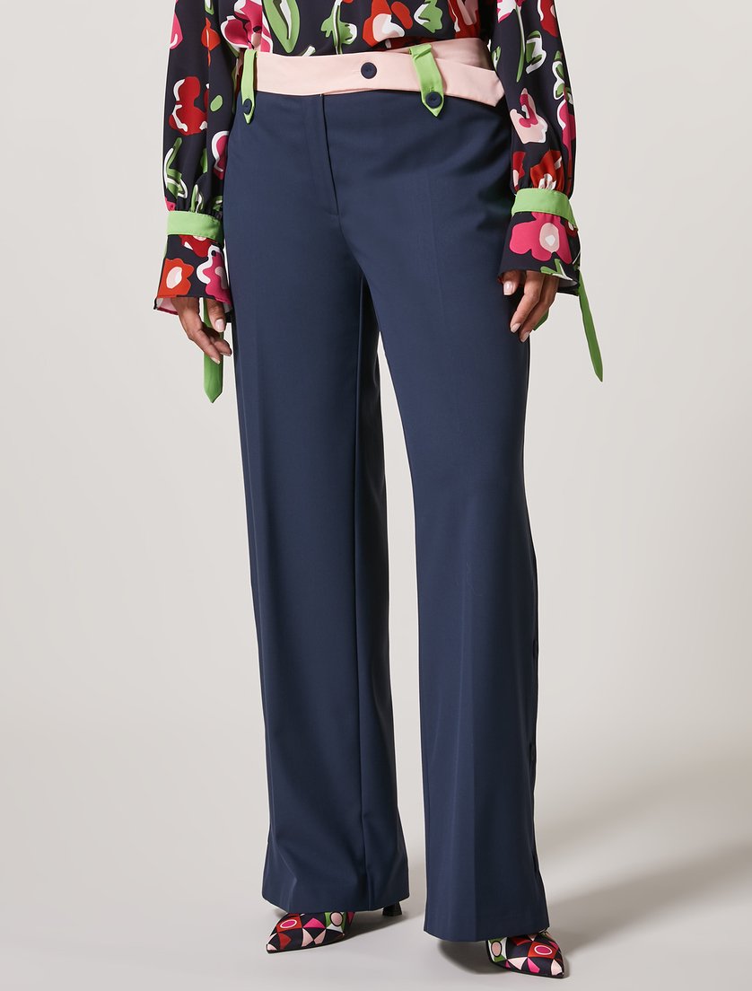 Pantalon en viscose mélangée - Blue foncé - Marina Rinaldi - 2