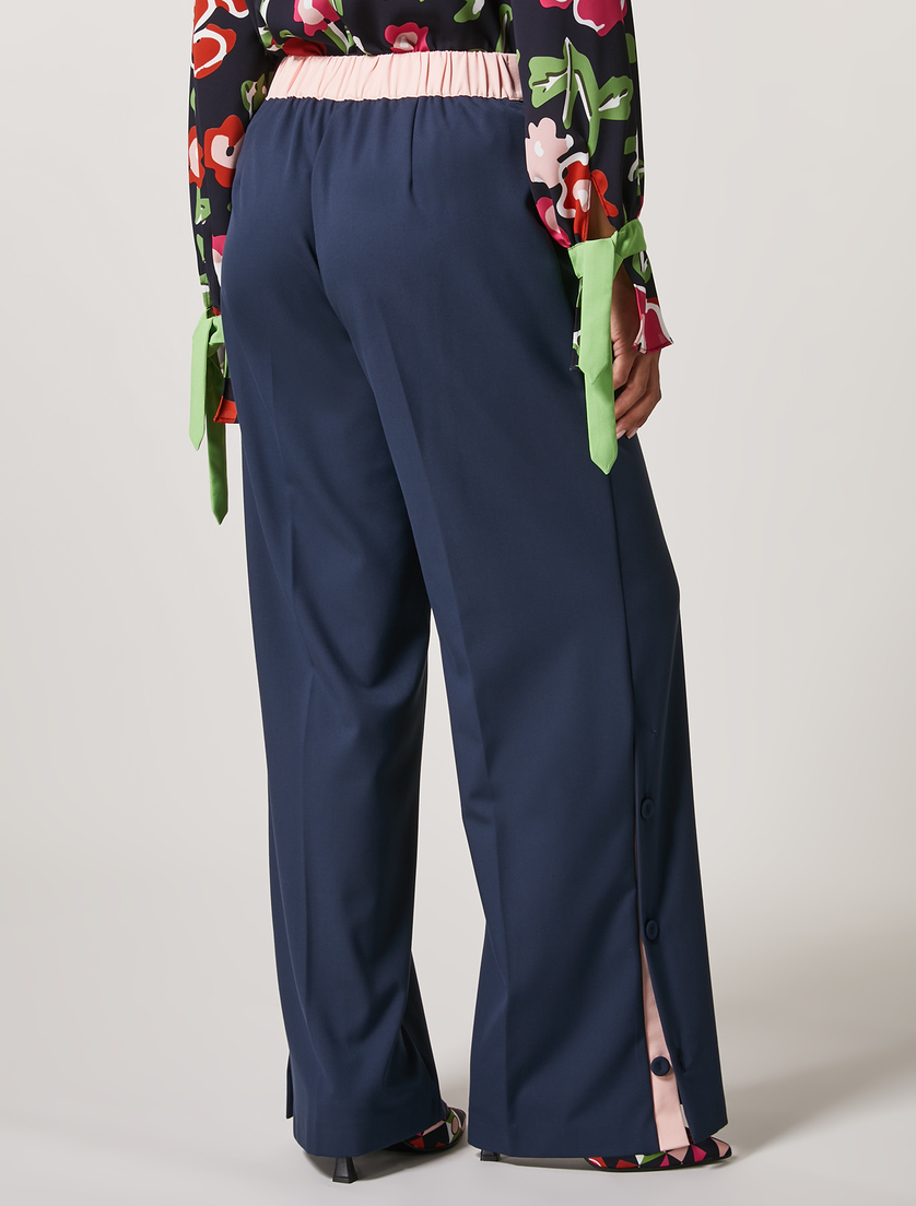 Pantalon en viscose mélangée - Blue foncé - Marina Rinaldi - 4