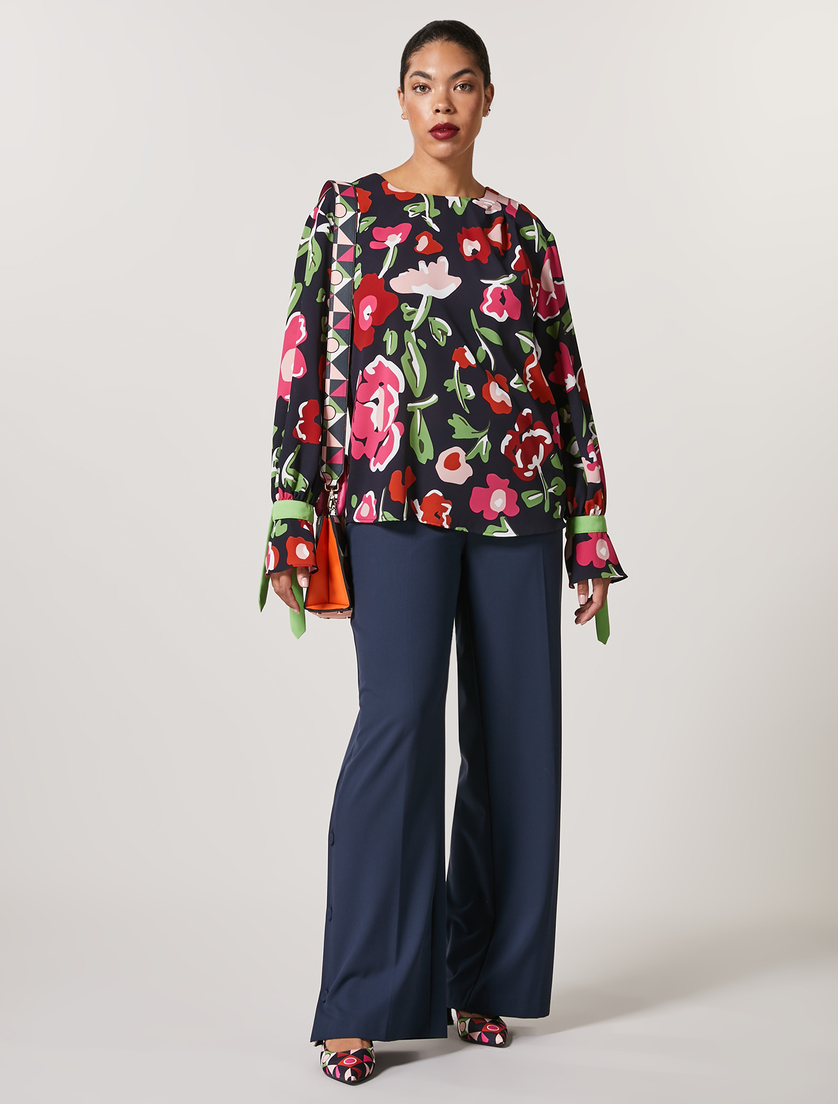 Pantalon en viscose mélangée - Blue foncé - Marina Rinaldi - 5