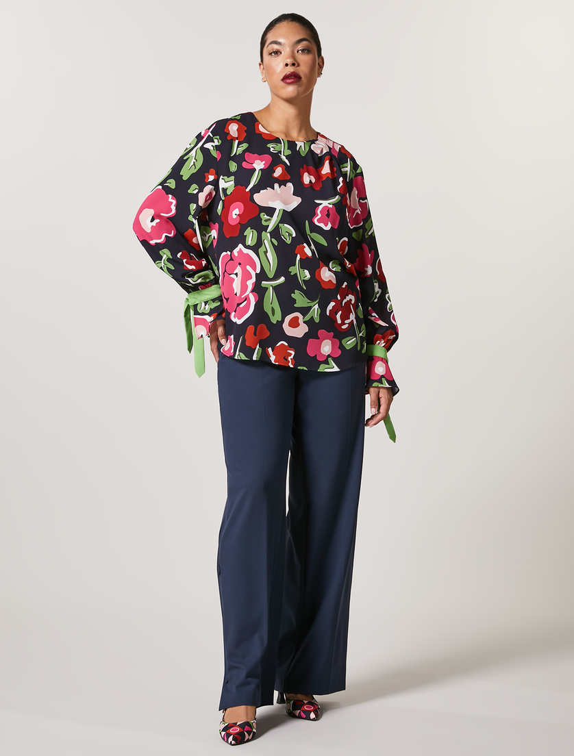 Pantalon en viscose mélangée - Blue foncé - Marina Rinaldi