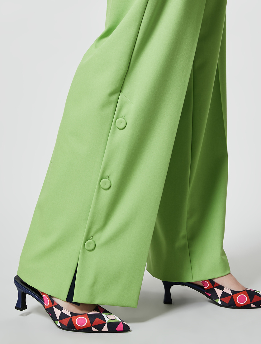 Pantalon en viscose mélangée - Vert - Marina Rinaldi - 3