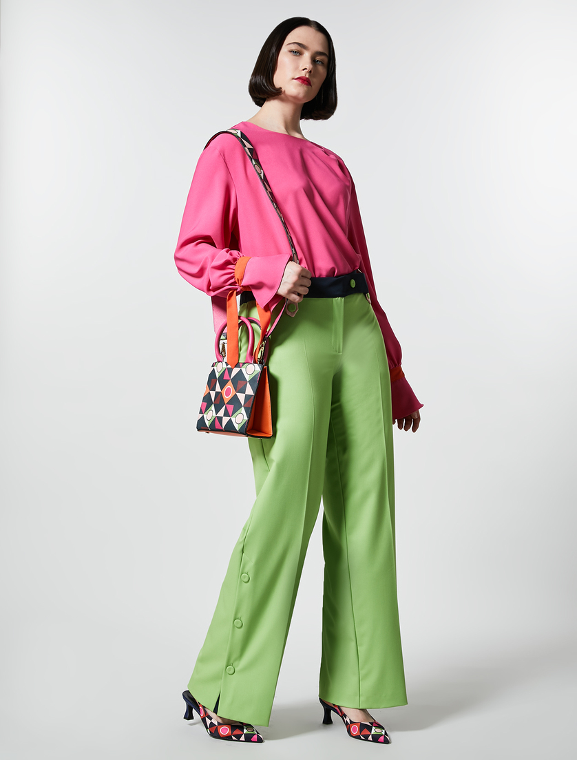Pantalon en viscose mélangée - Vert - Marina Rinaldi - 5