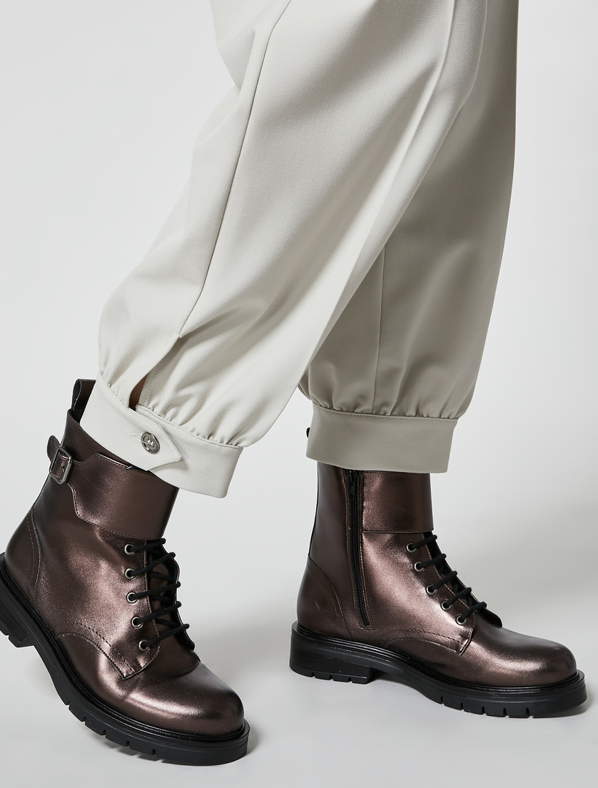 Hose aus garngefärbtem Flanell - Helles Beige - Marina Rinaldi - 3
