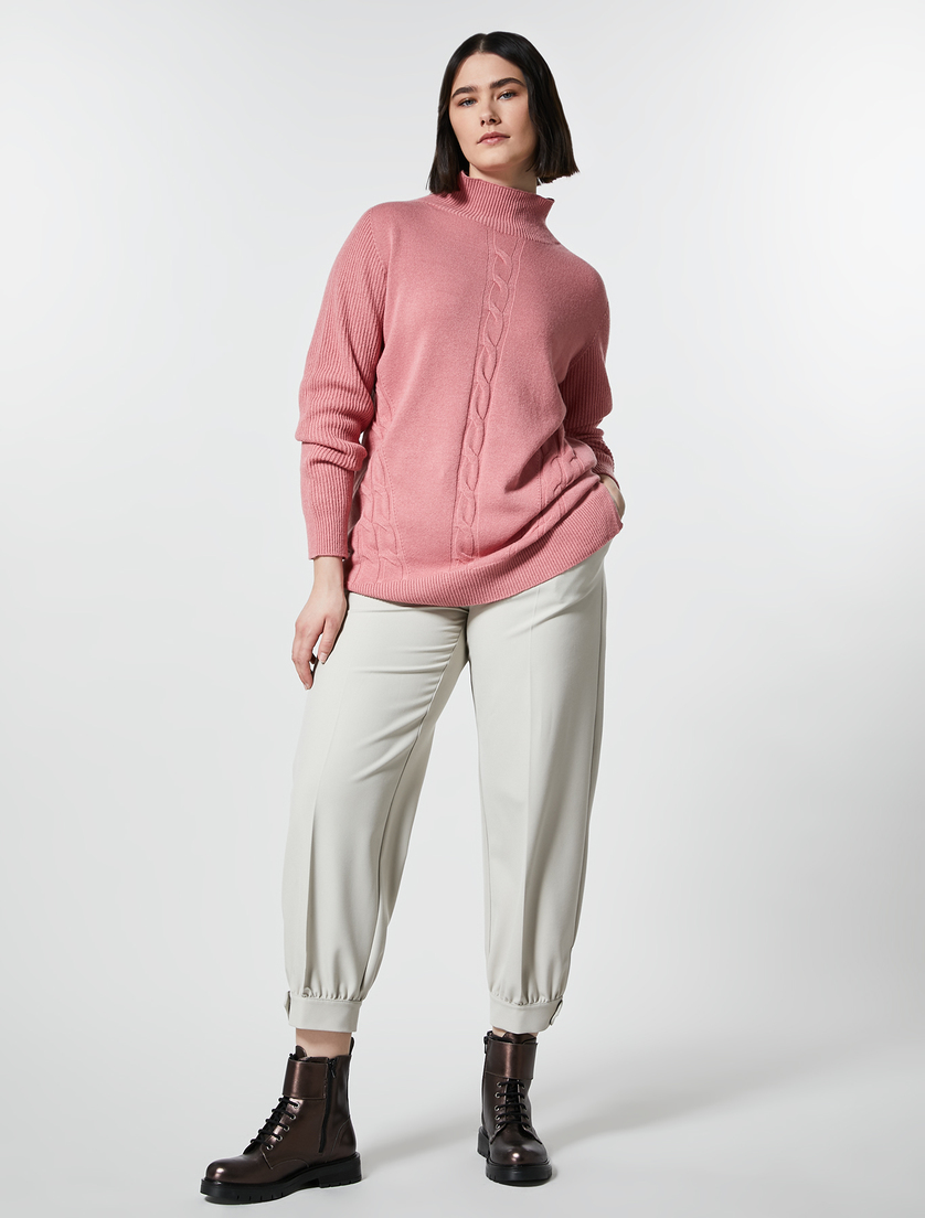 Hose aus garngefärbtem Flanell - Helles Beige - Marina Rinaldi