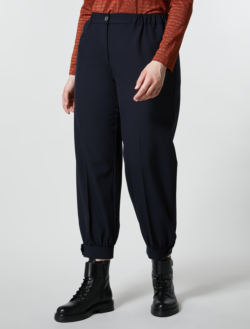 Hose aus garngefärbtem Flanell - Dunkelblau - Marina Rinaldi - 2