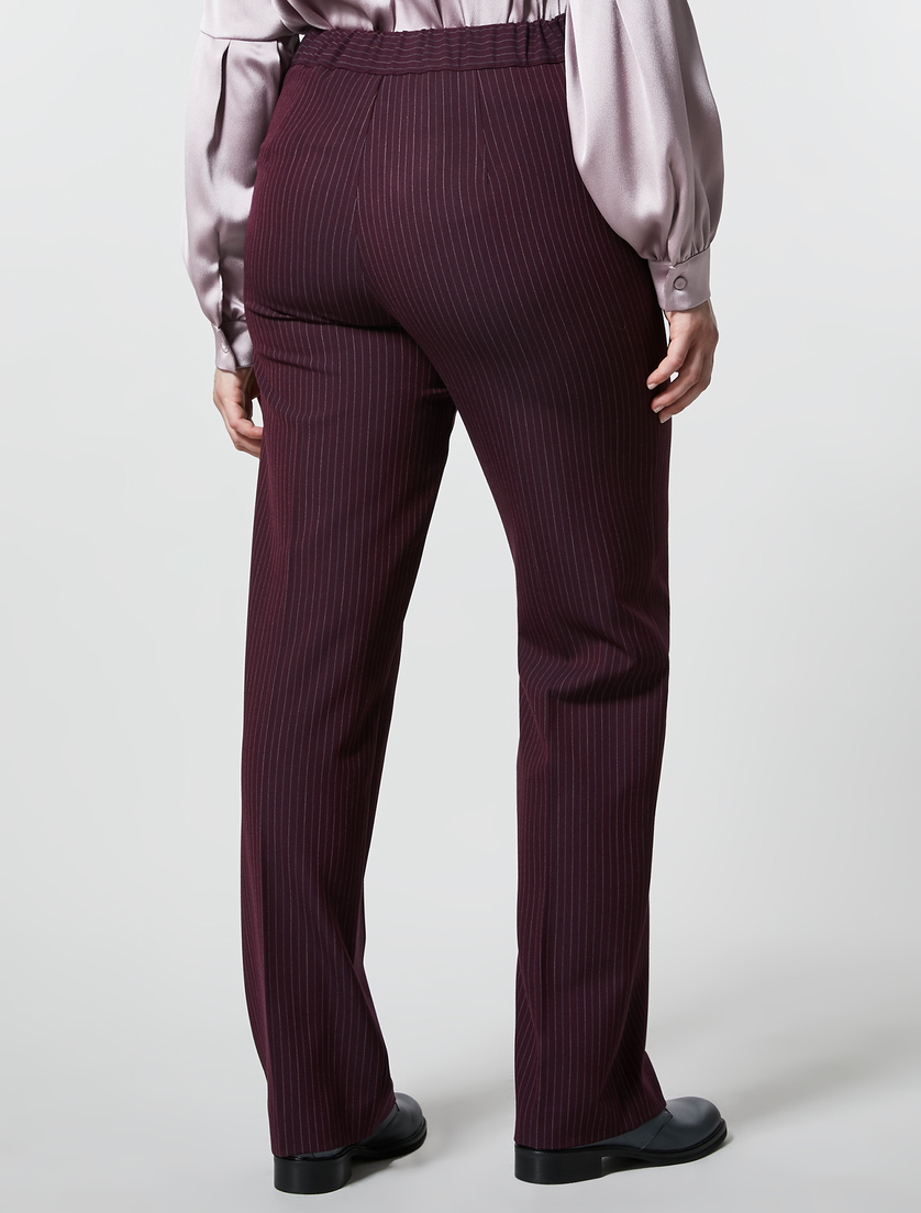 Flanellhose mit Nadelstreifen - Bordeauxrot - Marina Rinaldi - 4