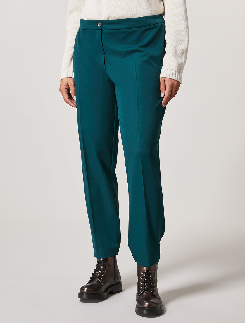Hose aus Viskosemischung - Dunkelgrün - Marina Rinaldi - 2