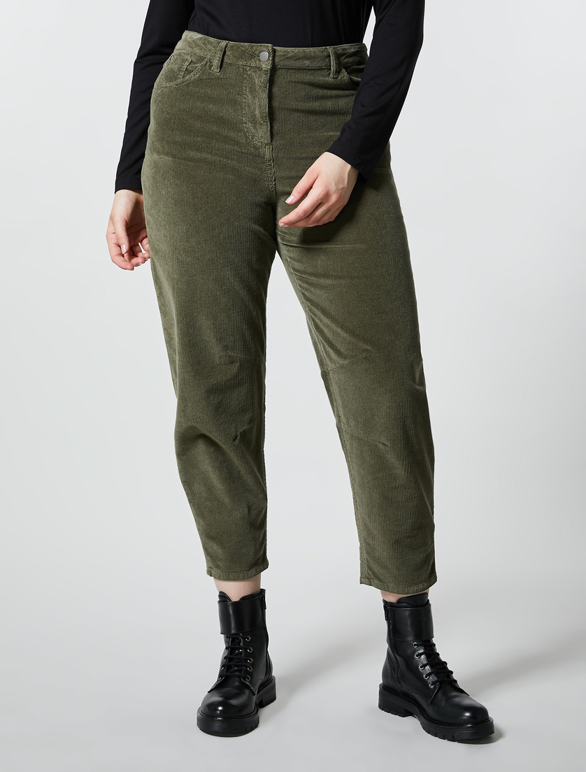 Hose aus elastischem Samt - Armee Grün - Marina Rinaldi - 2